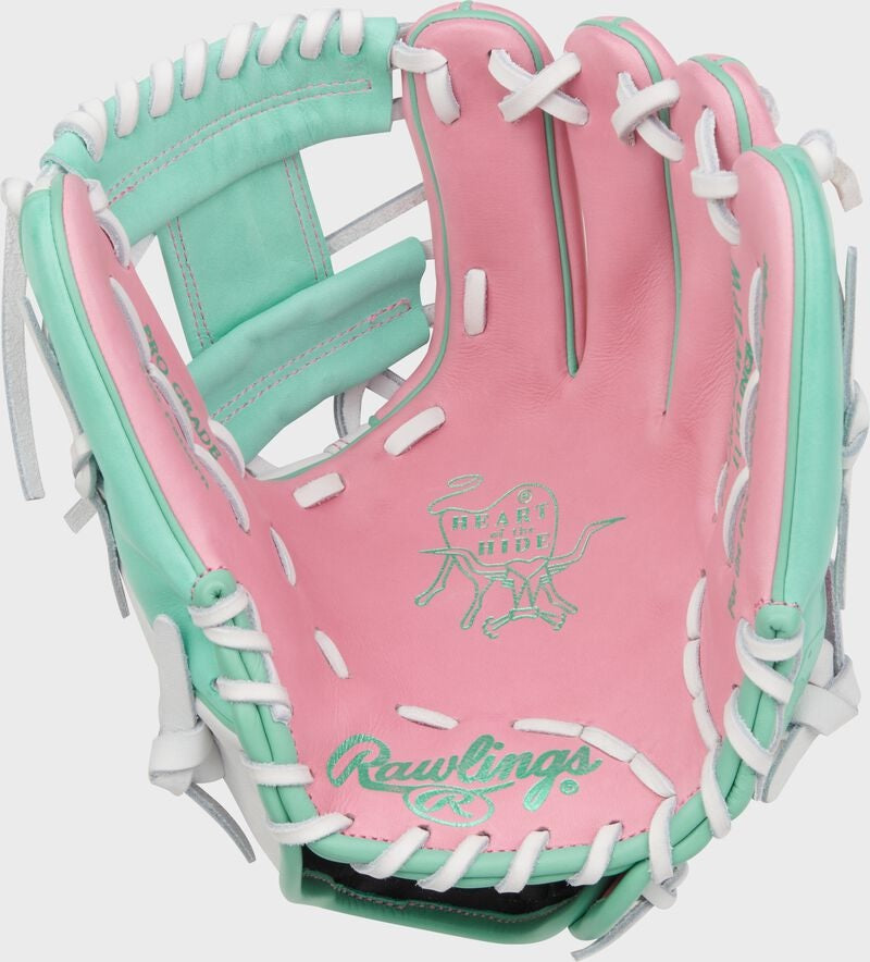 RAWLINGS HOH BASEBALL GLOVE 11.5" I/CV RHT WHITE/MINT/PINK