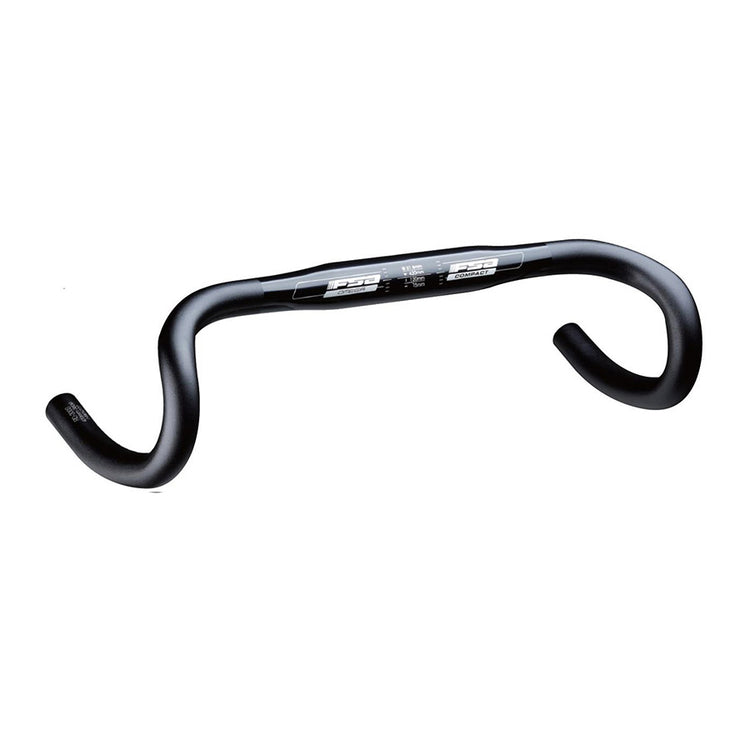 FSA, Omega Compact Road, Drop Handlebar, Diameter: 31.8mm, 380mm, Drop: 120mm, Reach: 75mm, Black