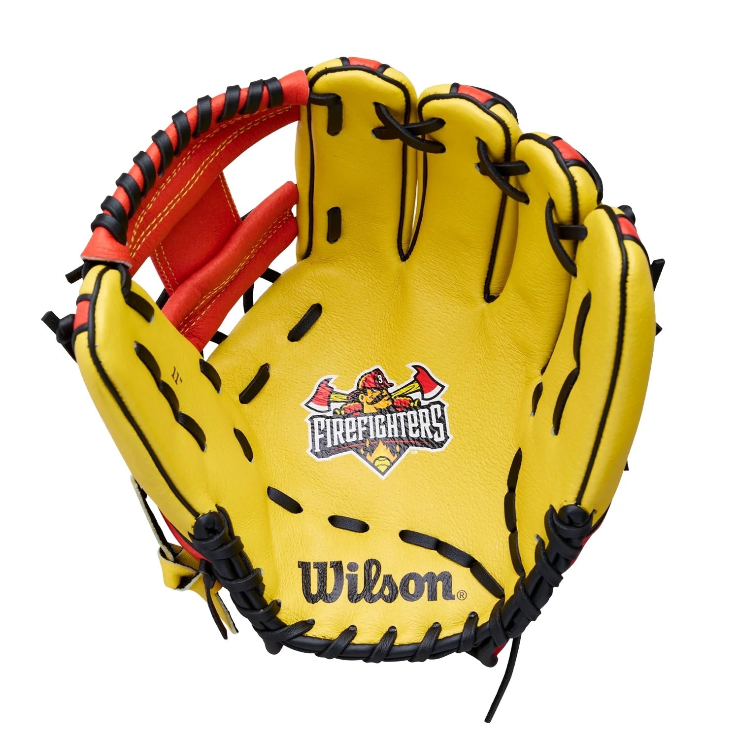 WILSON A450 FIREFIGHTERS BALL GLOVE 11" BLONDE/RED -RHT