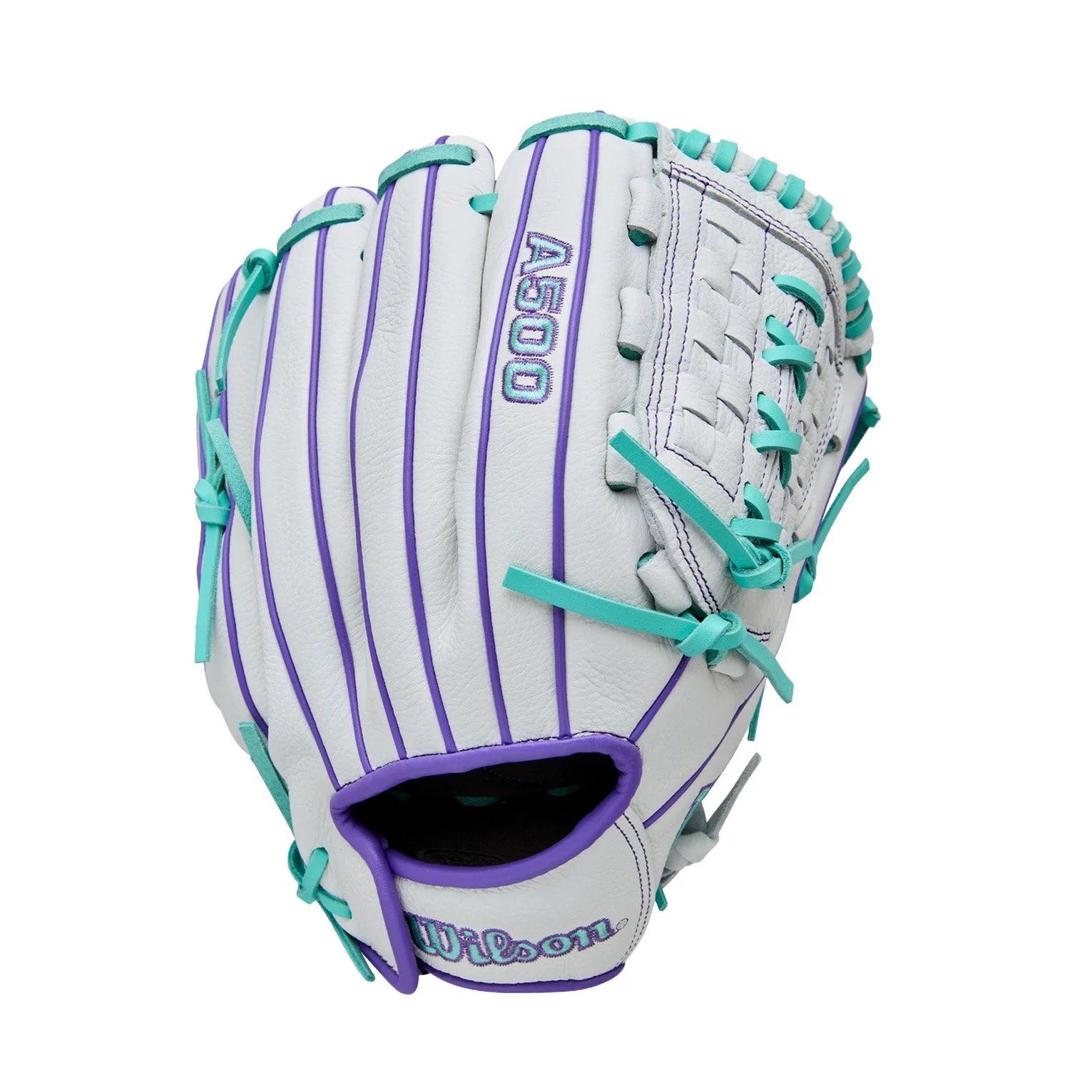 WILSON A500 SIREN GLOVE 11.75" WHITE/SEAFOAM/PURPLE