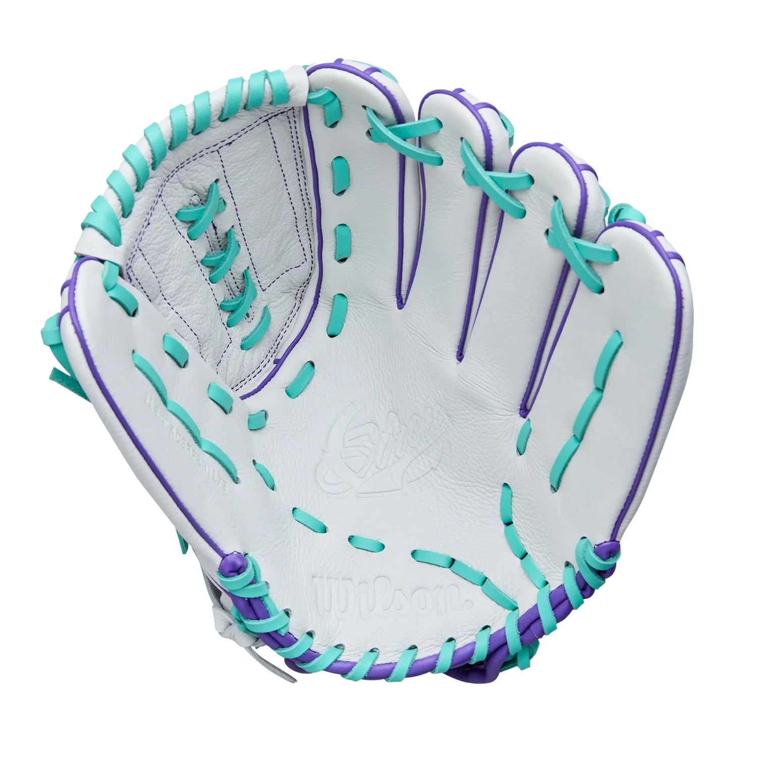 WILSON A500 SIREN GLOVE 11.75" WHITE/SEAFOAM/PURPLE