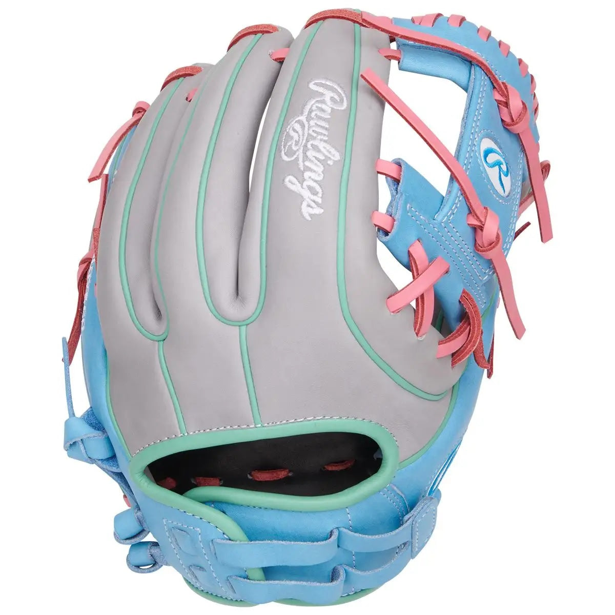 RAWLINGS HOH PRO-I WEB SOFTBALL GLOVE 12" RHT GREY-BLUE-GREEN-PINK