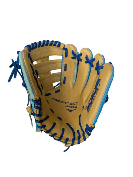 MIZUNO PRO SELECT CUSTOM FP BASEBALL GLOVE GPS-10C 12" RHT TAN/ SKY BLUE/MINT
