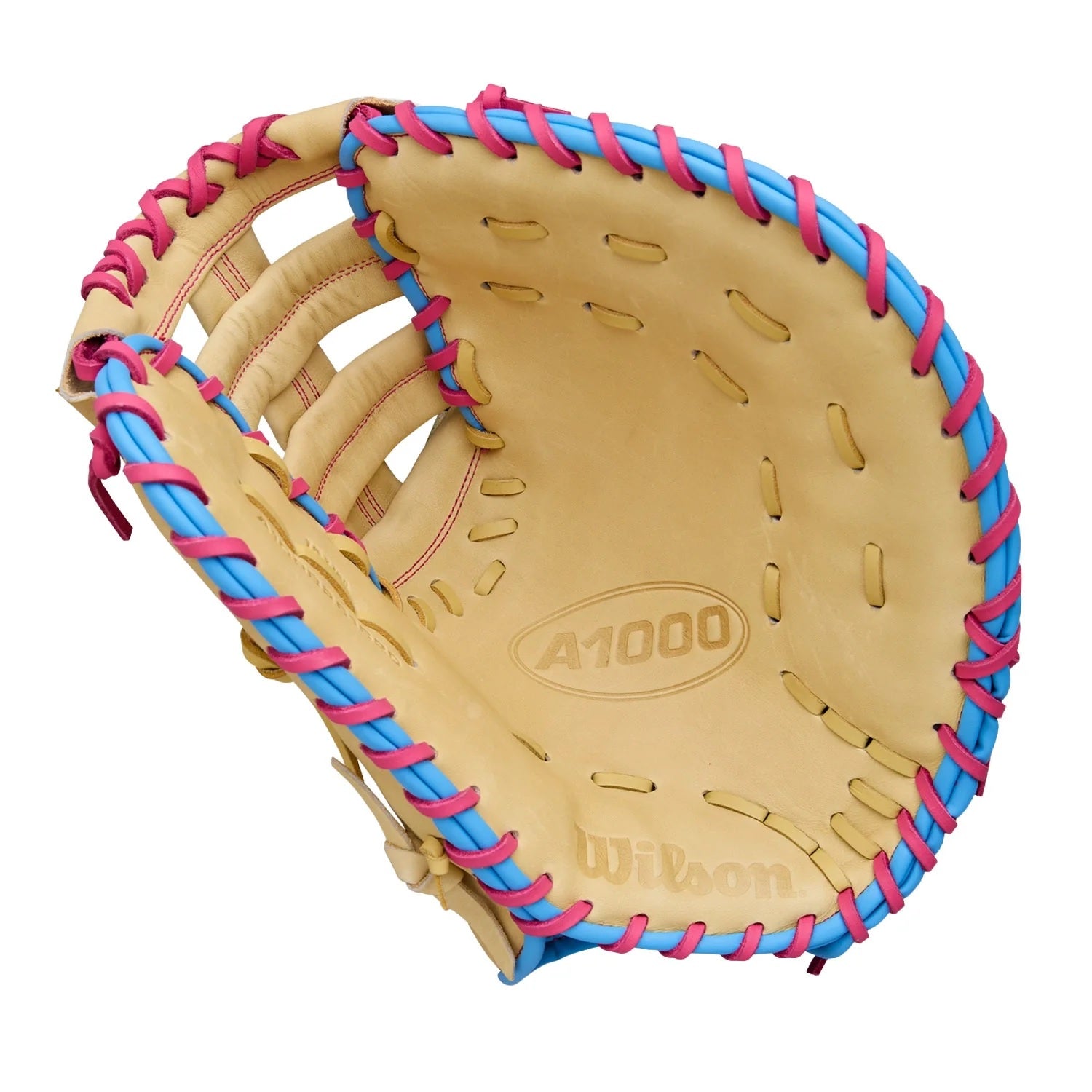 WILSON A1000 1620 BASEBALL FIRST BASE GLOVE 12.5" BLONDE/PINK -RHT