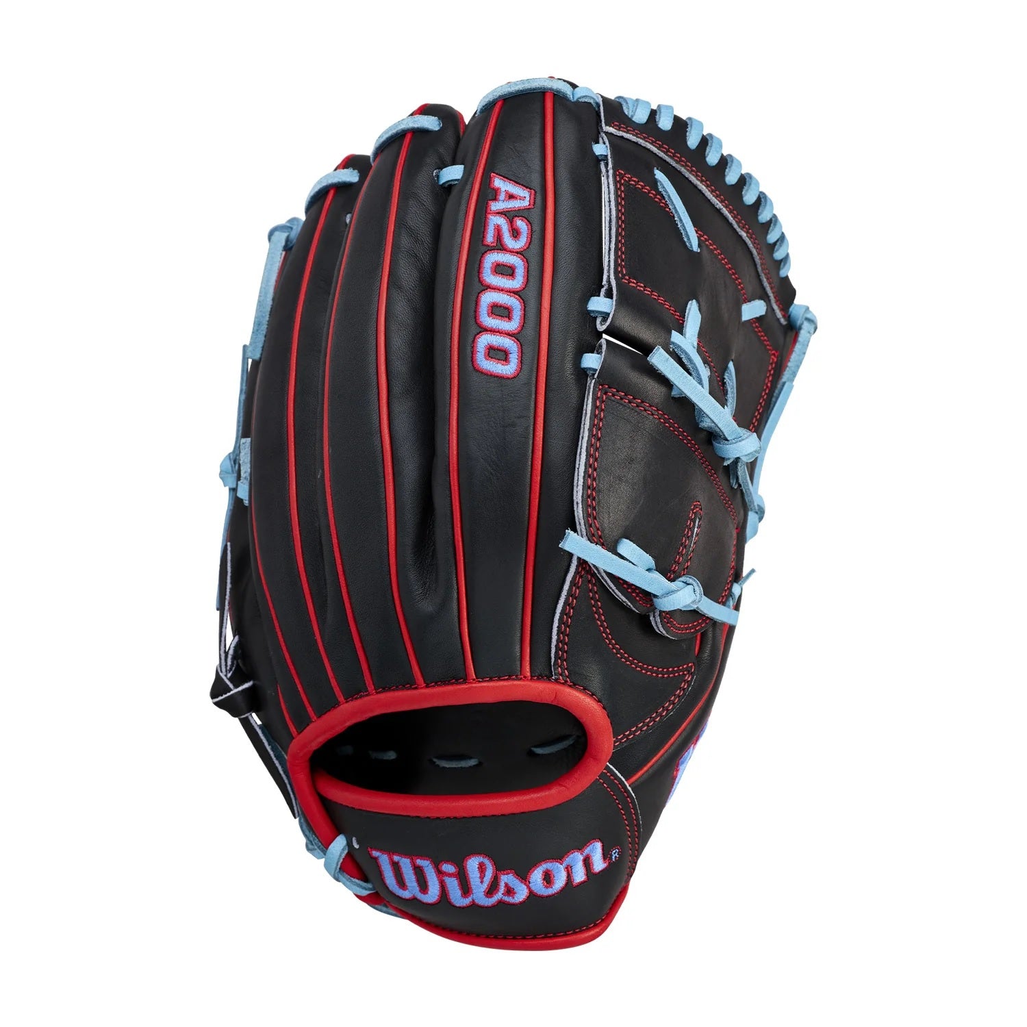2026 SUMMER WILSON A2000 B25 12.25" BLACK / RED / SKY BLUE