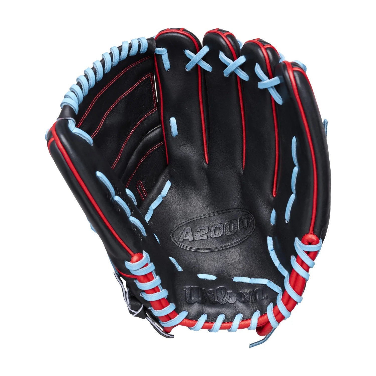 2026 SUMMER WILSON A2000 B25 12.25" BLACK / RED / SKY BLUE