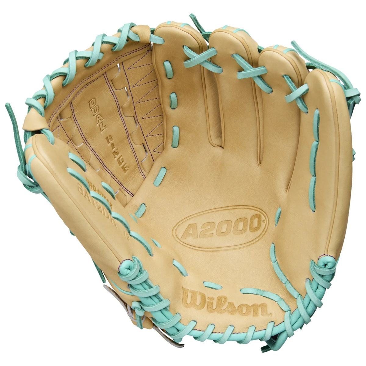 WILSON SPRING A2000 DH12  PITCHER BASEBALL GLOVE BLONDE/SEAFOAM 12" -RHT