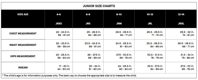 garneau_kids_clothing_sizing