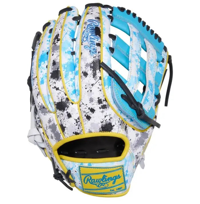 RAWLINGS HOH GOLD GLOVE 12.75" H/CV BASEBALL GLOVE COLUMBIA BLUE / SPLATTER
