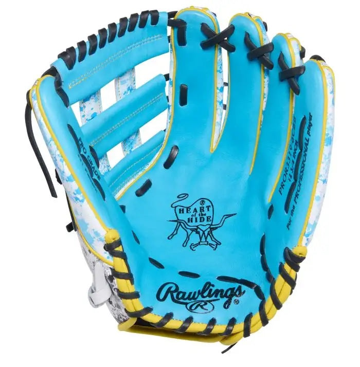 RAWLINGS HOH GOLD GLOVE 12.75" H/CV BASEBALL GLOVE COLUMBIA BLUE / SPLATTER