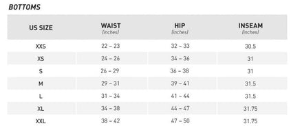 mizuno_womens_bottoms_sizechart