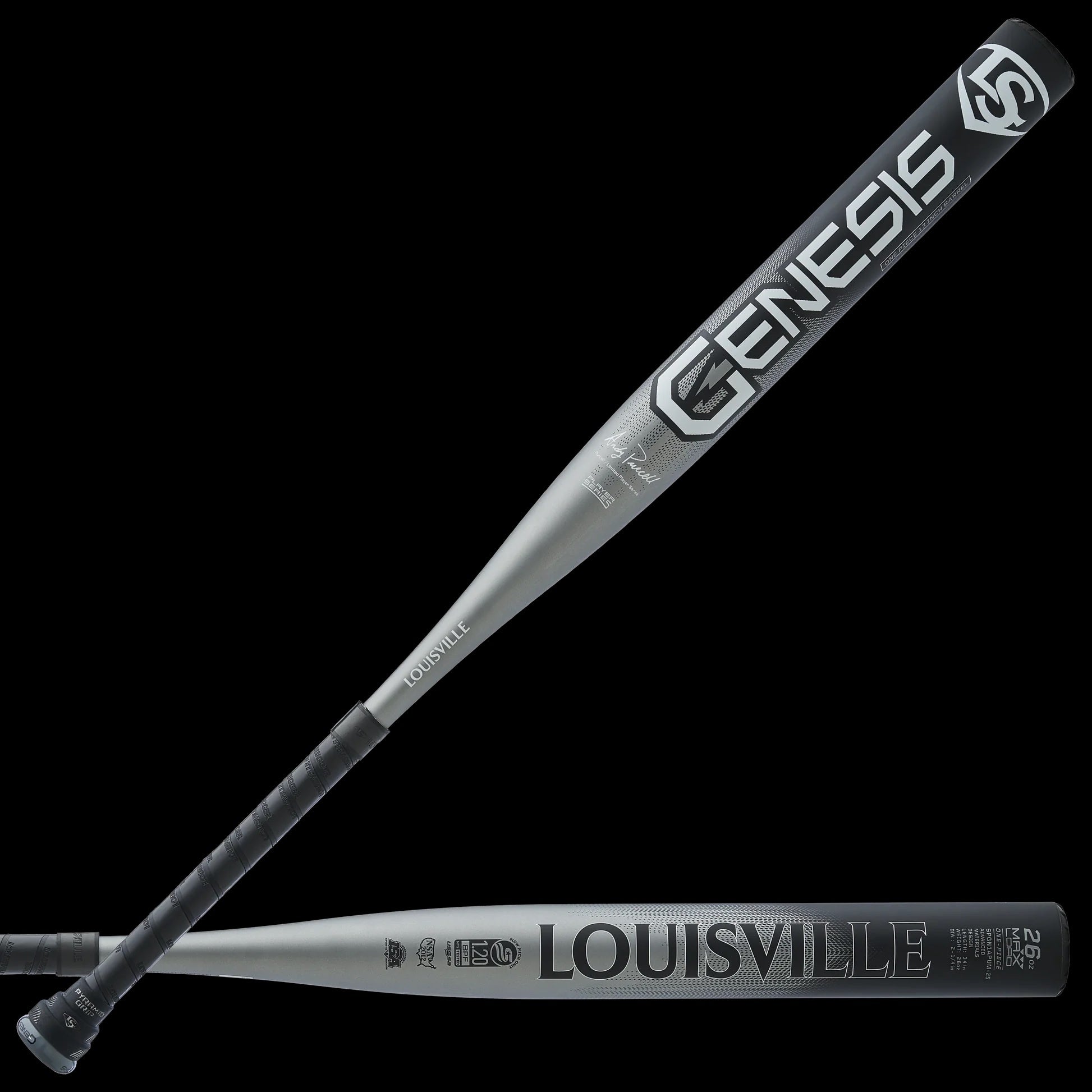2025 LOUISVILLE GENESIS 1PC ANDY PURCELL SLOPITCH BAT SILVER - BLACK