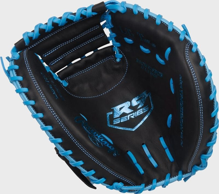 RAWLINGS R9 SERIES BASEBALL CATCHERS MITT 32.5 RHT BLACK-BLUE