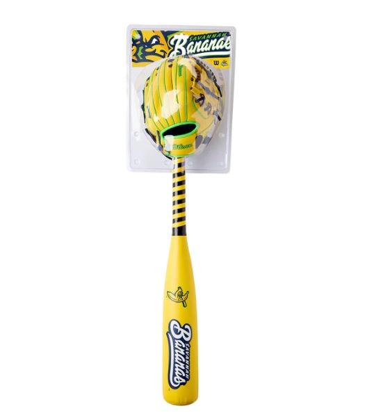 WILSON GLOVE/BALL/BAT KIT BANANAS YELLOW/NAVY -RHT