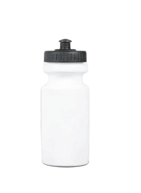 SIDELINES 600ML PULL TOP WATER BOTTLE WHITE BOTTLE BLACK TOP