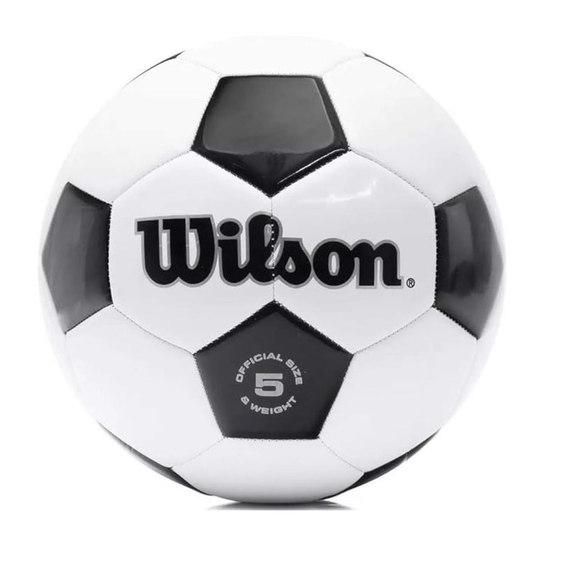 WILSON TRADITIONAL SOCCER BALL SZ 5 WHITE/BLACK